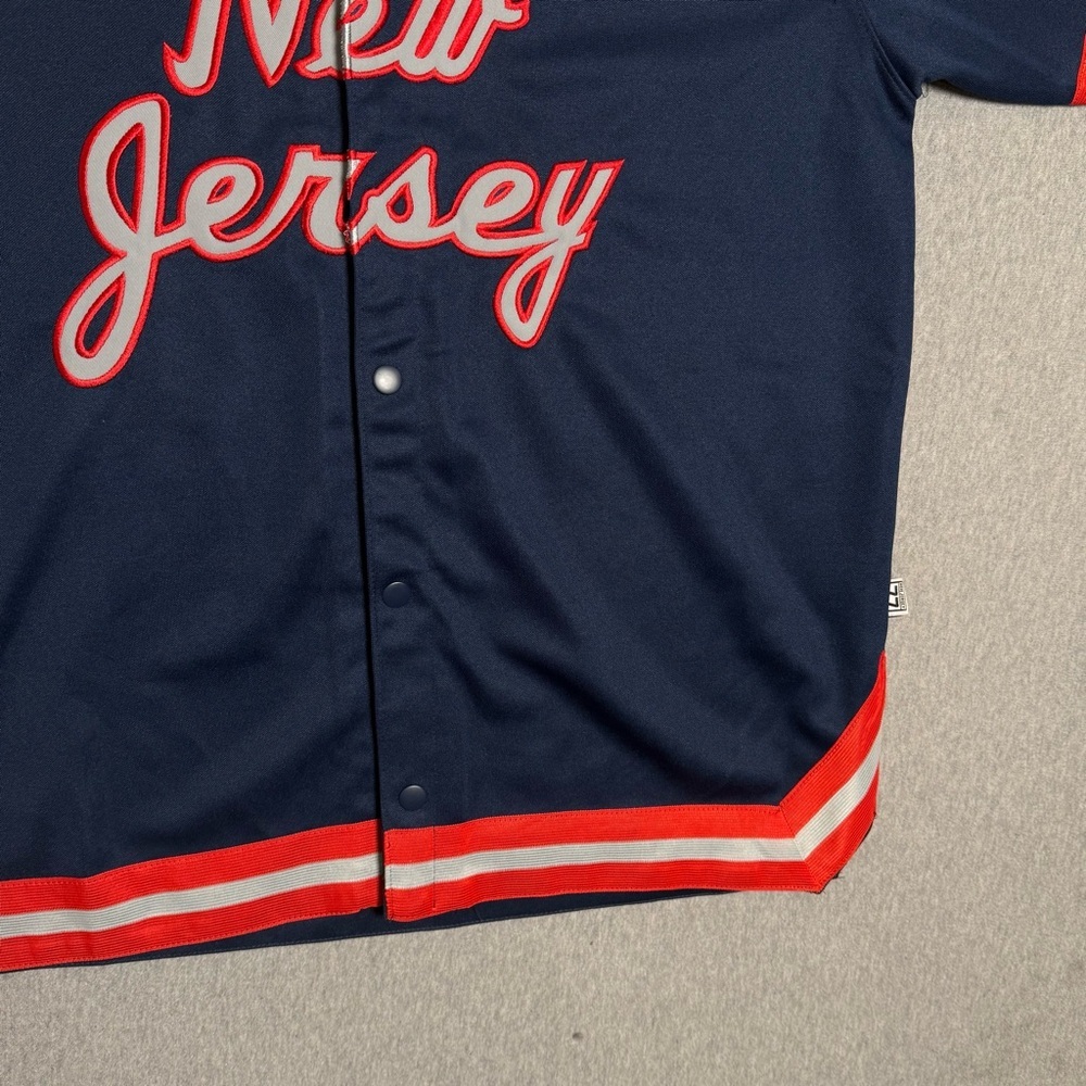 New Jersey Nets Nike Warm Up Jacket YOUTH Large Vintage Throwback Embroidered - Picture 3 of 8